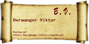 Berwanger Viktor névjegykártya